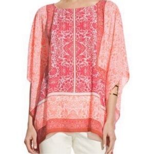 VINCE CAMUTO Sheer Damask Print Poncho
Tunic, Crepe Blouses, peach tones
